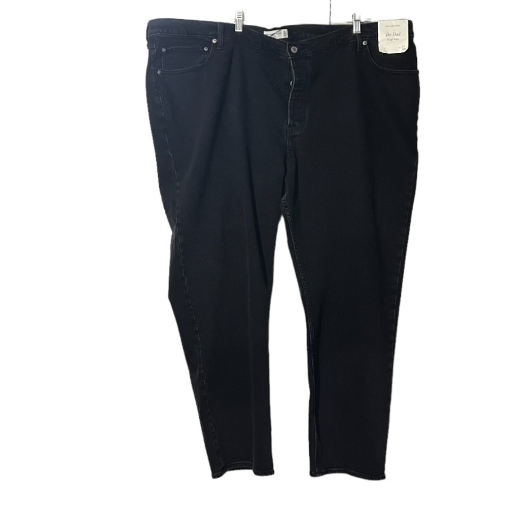 ABERCROMBIE THE DAD HIGH RISE JEANS BLACK SIZE 37 / 24R NWT
